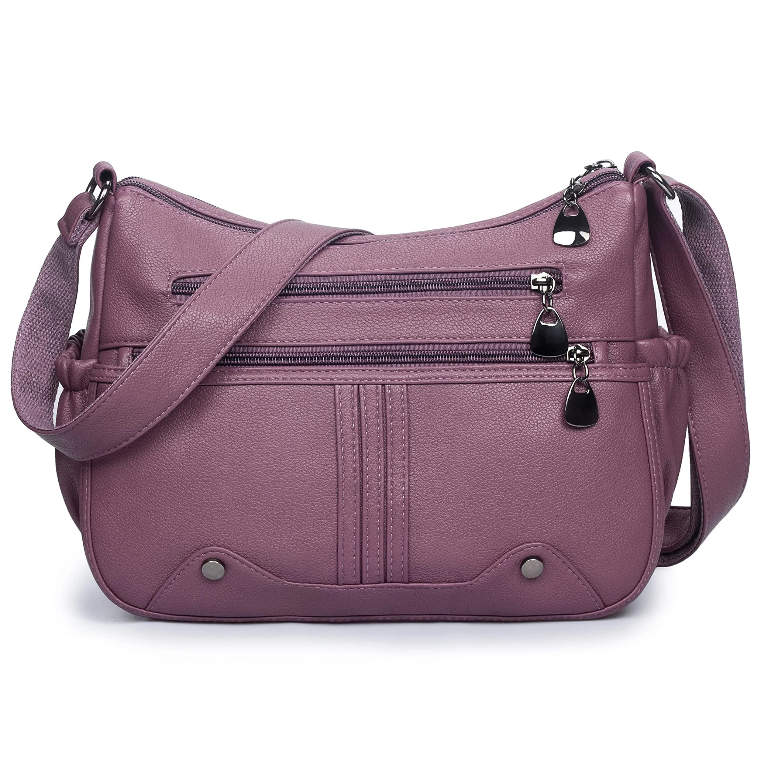 VOLGANIK ROCK Women Soft PU Leather Shoulder Handbag Multi Pocket Crossbody Bag Medium Roomy - main product image
