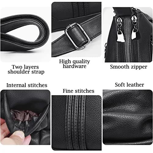 VOLGANIK ROCK Women PU Leather Shoulder Handbag Multi Pocket Crossbody Bag Medium Roomy thumbnail 6