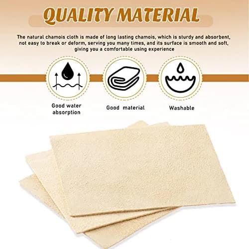 Potchen 20 Pieces Pre Cut Chamois for Pottery Clay | Natural Absorbent Craft Tool thumbnail 3