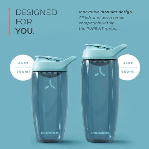 PROMIXX Pursuit Protein Shaker Bottle (24 oz) – Silent No-Ball Mixer, Leak-Proof, BPA/BPS & Phthalate-Free, Easy-Clean thumbnail 5