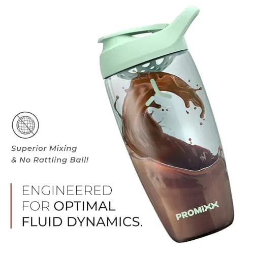 PROMIXX Pursuit Protein Shaker Bottle (24 oz) – Silent No-Ball Mixer, Leak-Proof, Ecozen, Easy-Clean, BPA/BPS & Phthalate-Free thumbnail 2