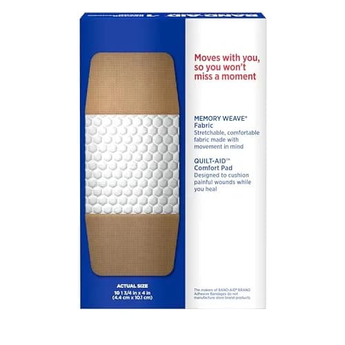 Band-Aid Brand Sterile Flexible Fabric Adhesive Bandages Extra Large 10 Count (Pack of 2) | Comfortable Wound Protection thumbnail 5