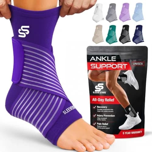 Sleeve Stars Ankle Brace for Plantar Fasciitis Relief, Medium, Dark Purple | Orthopedic Brace for Sprains & Pain thumbnail 1