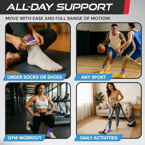 Sleeve Stars Ankle Brace for Plantar Fasciitis Relief, Medium, Dark Purple | Orthopedic Brace for Sprains & Pain thumbnail 4