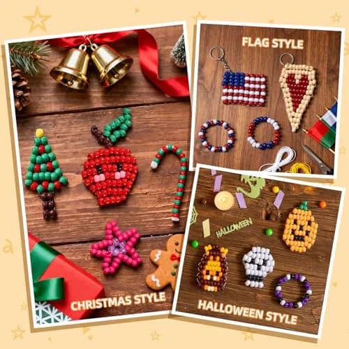 Simetufy Pony Beads for Bracelet Making 1200 pcs | Multi-Colored 6x9mm for DIY Crafts thumbnail 3