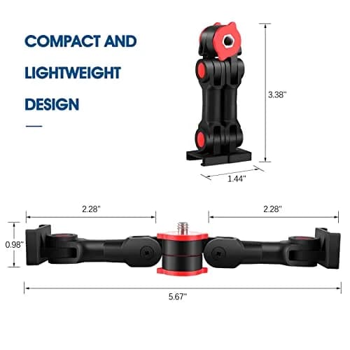 ChromLives Cold Shoe Mount Adapter with Phone Clip, Rotatable Dual Cold Shoe Extension Bracket for LED Light/Microphone thumbnail 6