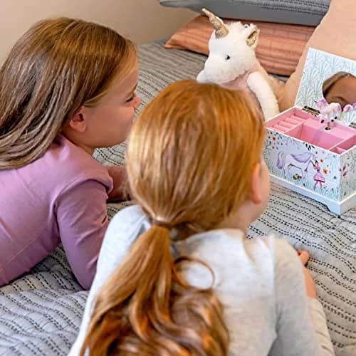 ABI + OLIE Ballerina Unicorn Kids Jewelry Box with Music & Jewelry Set, 18.5cm (7.3") | Musical Unicorn Organizer for Girls thumbnail 8