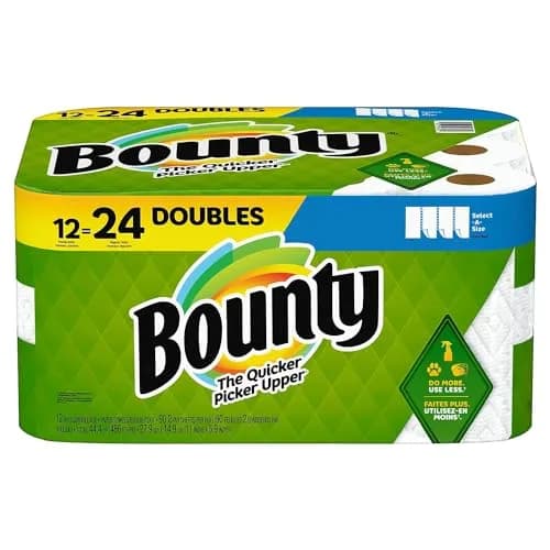 Bounty Select-A-Size Double 2-Ply Paper Towels, 1320 Sheets (12 Rolls) | Absorbent & Strong for Any Mess thumbnail 1