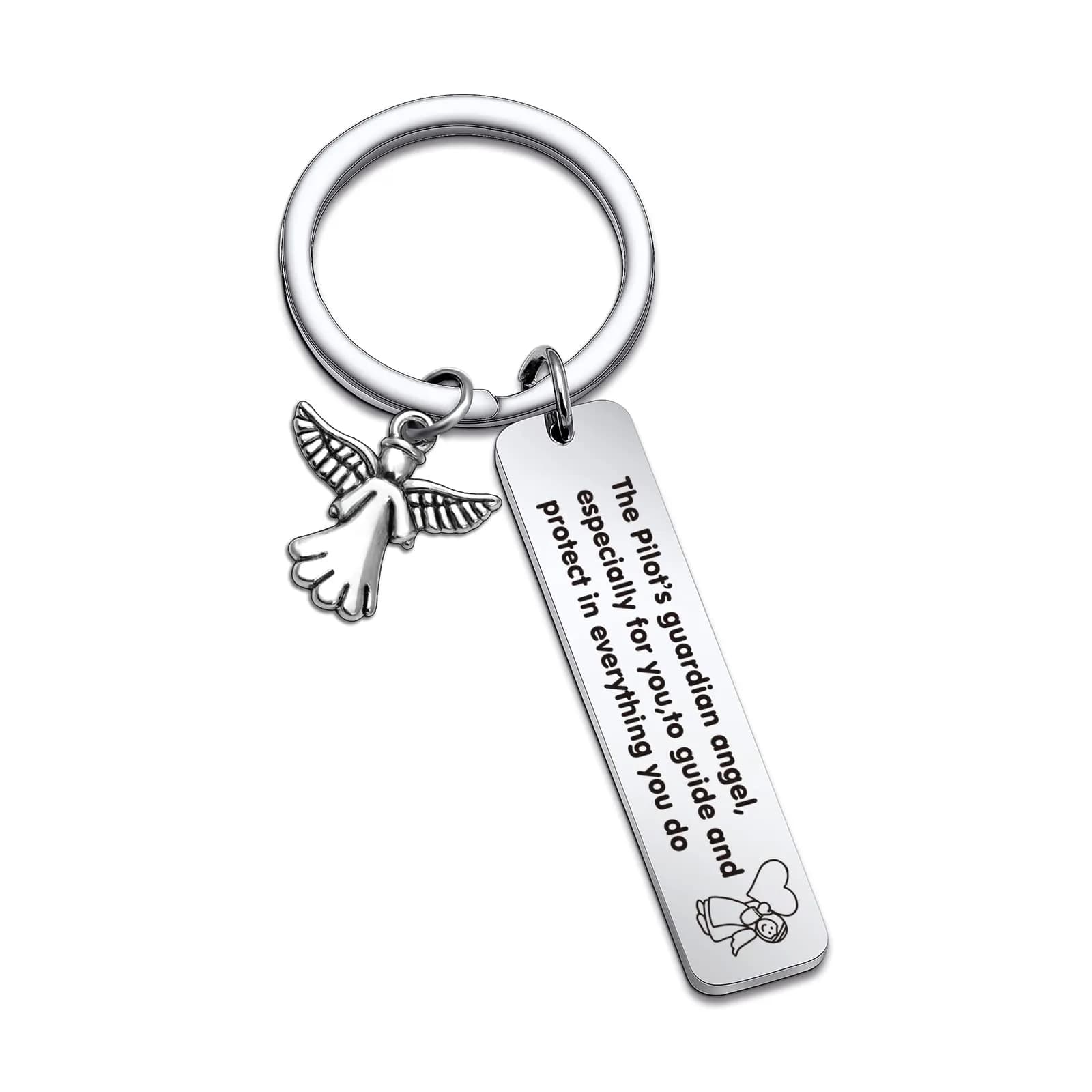 NOTHERS RSZOTW Pilot Prayer Keychain | Stainless Steel Travel Jewelry - main product image
