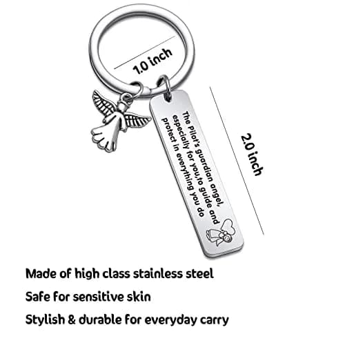 NOTHERS RSZOTW Pilot Prayer Keychain | Stainless Steel Travel Jewelry thumbnail 2