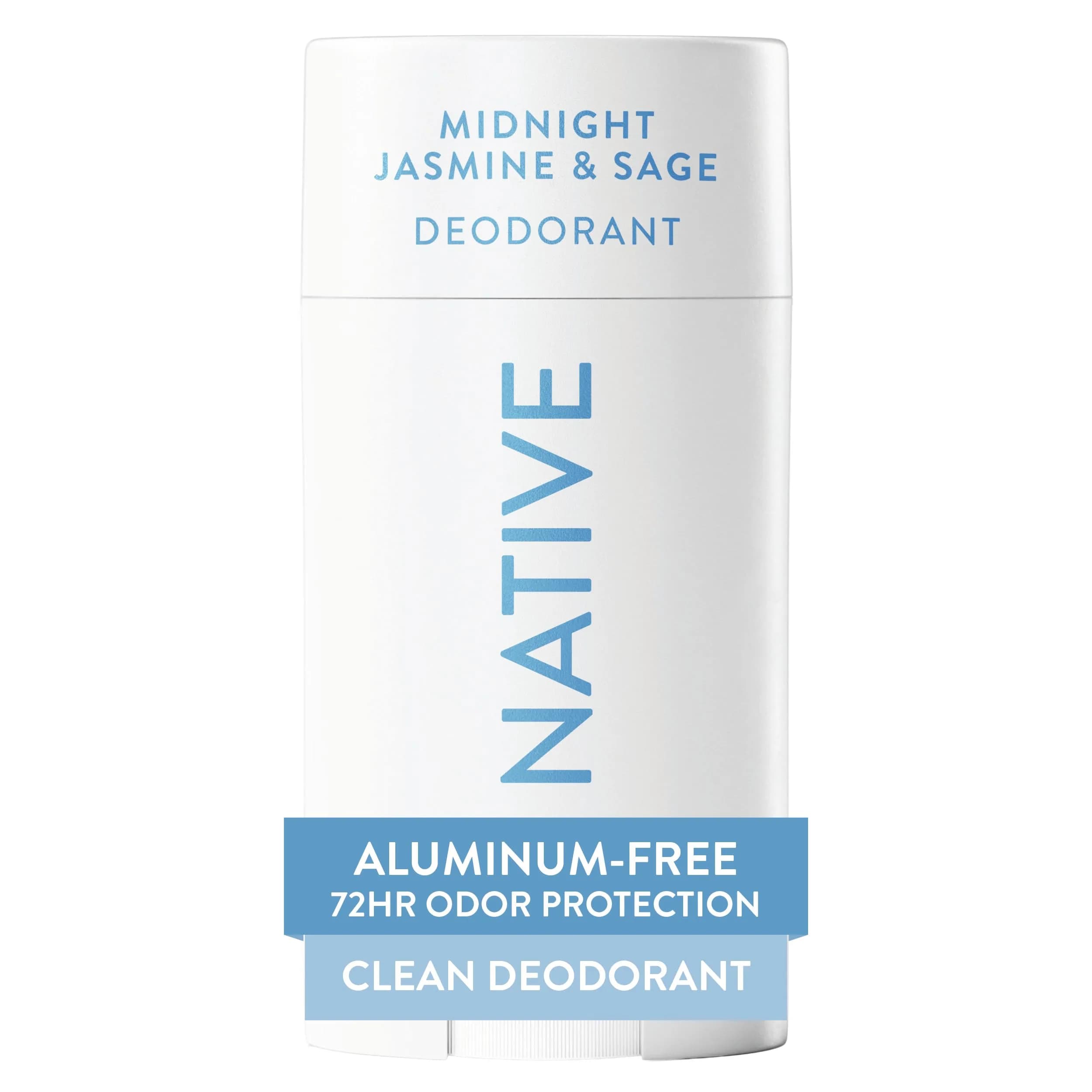 Native Midnight Jasmine & Sage Natural Deodorant Stick 77g (2.65oz) | 72-Hour Odor Control