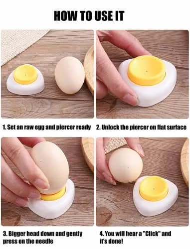 jawbush Egg Piercer for Raw Eggs 2 Pack | Magnetic Base & Safety Lock Kitchen Gadget thumbnail 5