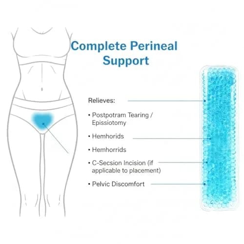 HI FINE CARE Perineal Cooling Pad for Postpartum Recovery, 4 Count (Pack of 1) | Flexible Gel Bead Therapy for C-Section & Hemorrhoid Relief thumbnail 5
