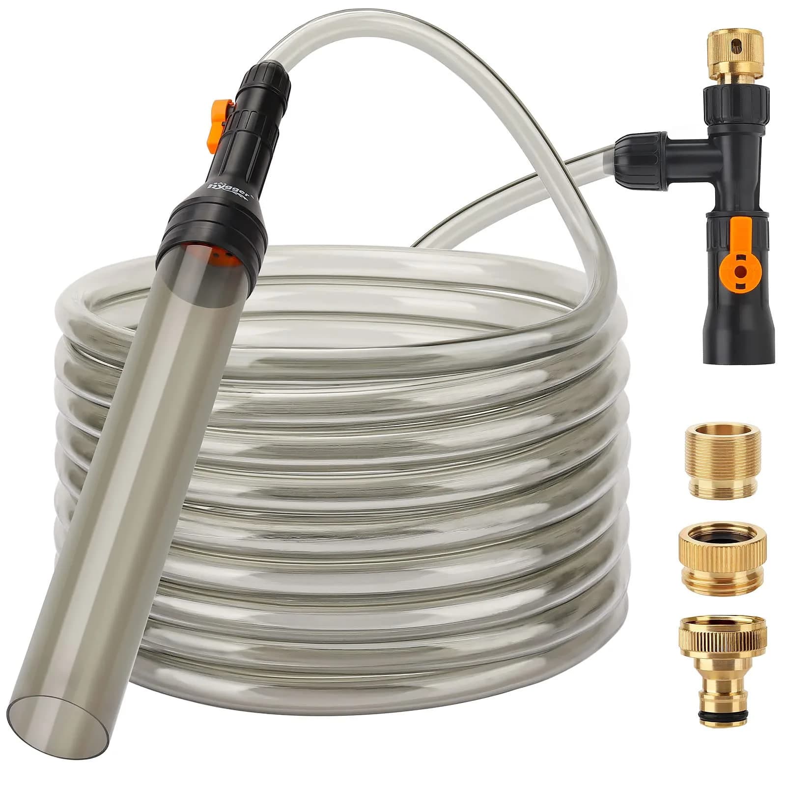 hygger Aquarium Water Change Kit with Metal Faucet Connector 25FT | Easy Gravel Vacuum & Drain - main product image
