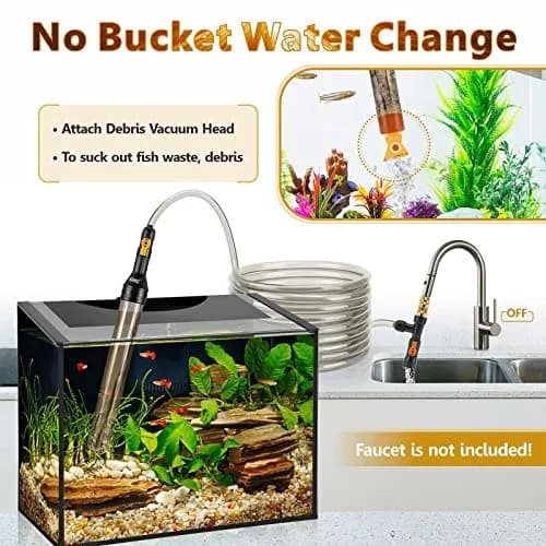 hygger Aquarium Water Change Kit with Metal Faucet Connector 25FT | Easy Gravel Vacuum & Drain thumbnail 2