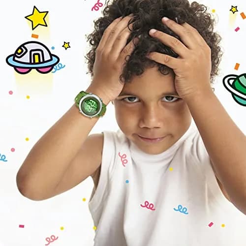Viposoon Boys' Cartoon Watch Green Silicone Strap | 3ATM Water Resistant Digital Watch for Kids Ages 3-10 thumbnail 6