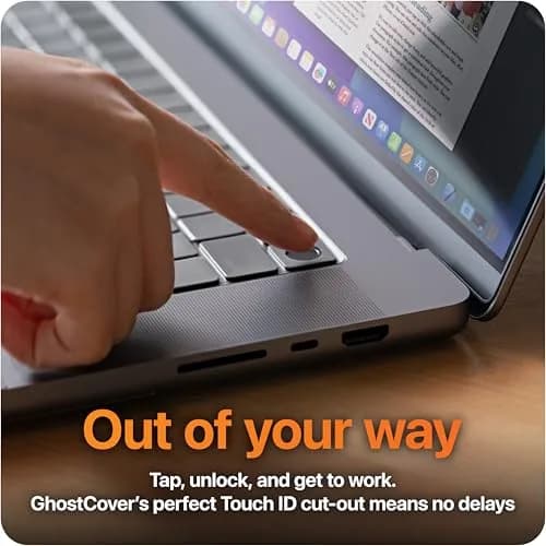 UPPERCASE GhostCover Ultra Thin Keyboard Protector for MacBook Pro 14"/16" & Air 13"/15" M1-M5, Clear | US ANSI Layout thumbnail 5