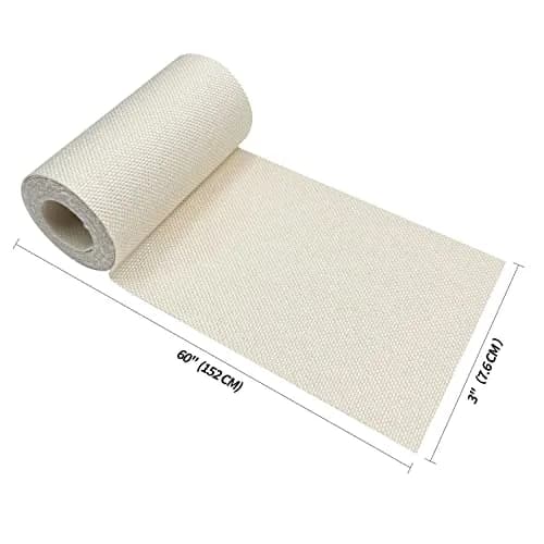 KING MOUNTAIN Off-White Linen Fabric Iron-On Repair Patch 2.27 m (60") | Durable & Easy to Apply for Garment & Home Repair thumbnail 2