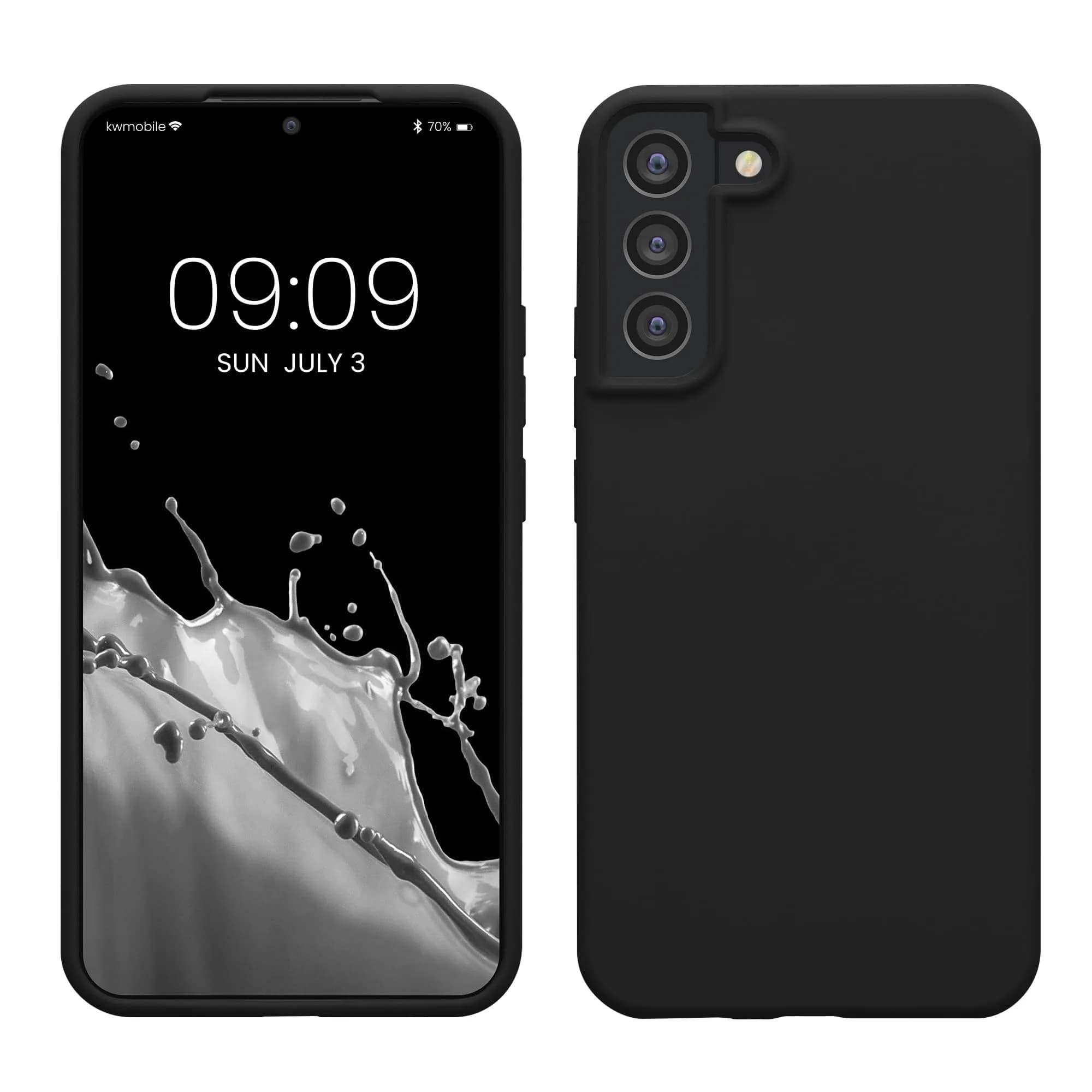 kwmobile Black Matte TPU Silicone Case for Samsung Galaxy S22 Plus | Non-Slip Grip & Shockproof Protection - main product image
