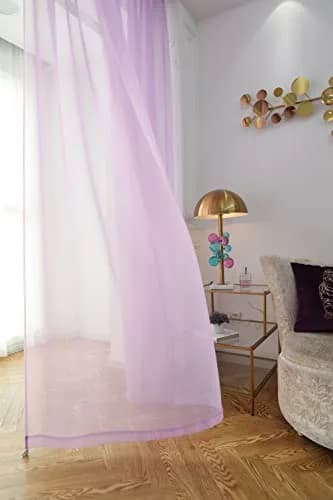 PHILEASY Purple Sheer Curtains 160" Long - Pack of 2 Light-Filtering Rod Pocket Panels thumbnail 3