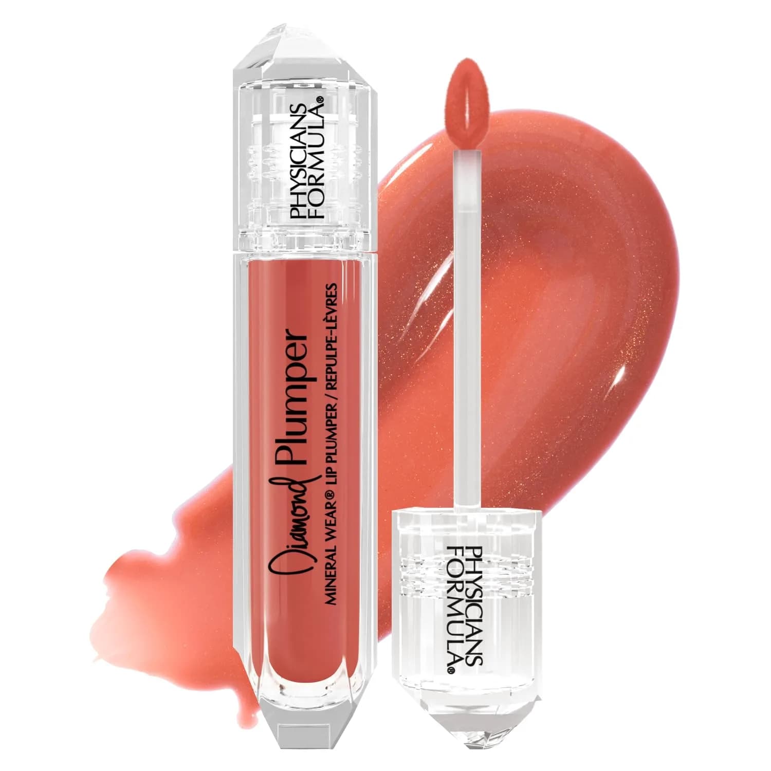 Physicians Formula Mineral Wear Diamond Lip Plumper Gloss, Light Pink Princess Cut 5ml (0.17 Fl Oz) | Hydrating & Smoothing — Champagne Cushion Cut