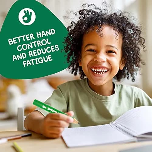 Pencil Buddies Short Jumbo Pencils for Kids | 12 Fat #2 Pencils with Triangle Grip, 1 Sharpener & Eraser (Color DIY) thumbnail 7