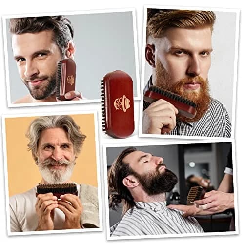 Sosoon Boar Bristle Beard Brush with Walnut Wood Handle | Natural Hair Mustache Grooming Tool thumbnail 4