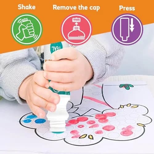 Ultimate Stationery Dot Markers for Toddlers and Kids, 6 Color Bingo Daubers, Washable Paint Markers (6-Pack) thumbnail 6