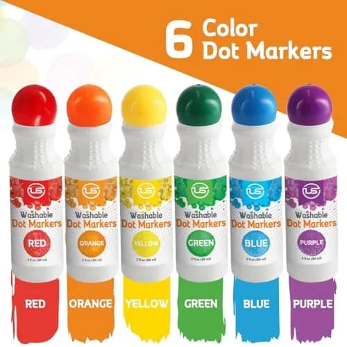 Ultimate Stationery Dot Markers for Toddlers and Kids, 6 Color Bingo Daubers, Washable Paint Markers (6-Pack) thumbnail 7