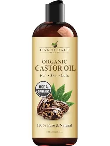Handcraft Blends Organic Castor Oil 237ml (8 Fl Oz) | USDA Certified Pure & Natural for Hair Growth, Eyelashes, Skin Moisturizer thumbnail 1