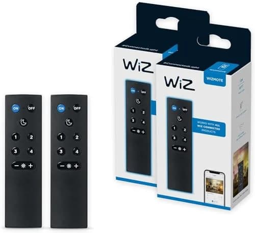 WiZ Connected Remote Control 2 Pack (Black) | Smart Dimming & Scene Control thumbnail 1
