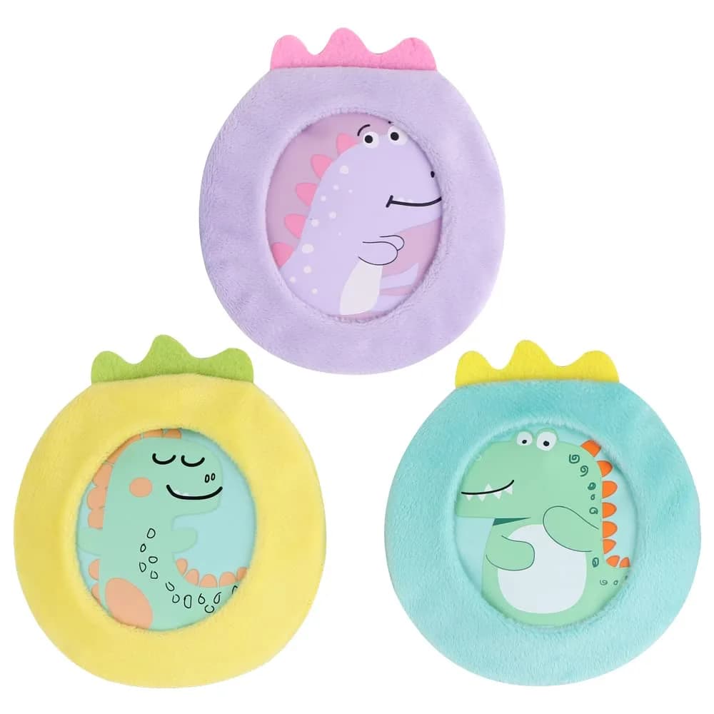Hilph Kids Ice Packs for Boo Boos, Reusable Gel Cold Packs with Plush Sleeves, 3 Pcs (Unicorn, Duck, Reindeer) | Pain Relief for Toddlers — 3 Dinosaurs