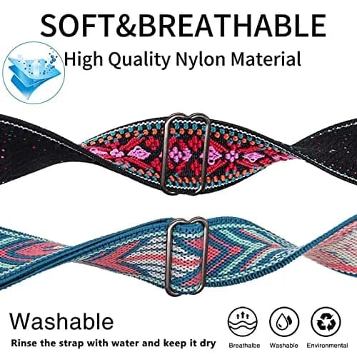 Abanen Elastic Bands for Fitbit Charge 5 & 6 | Breathable Nylon Strap with Adjustable Clasp (Blue Pink-Red Orange, 220mm) thumbnail 4