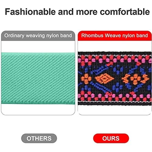 Abanen Elastic Bands for Fitbit Charge 5 & 6 | Breathable Nylon Strap with Adjustable Clasp (Blue Pink-Red Orange, 220mm) thumbnail 5