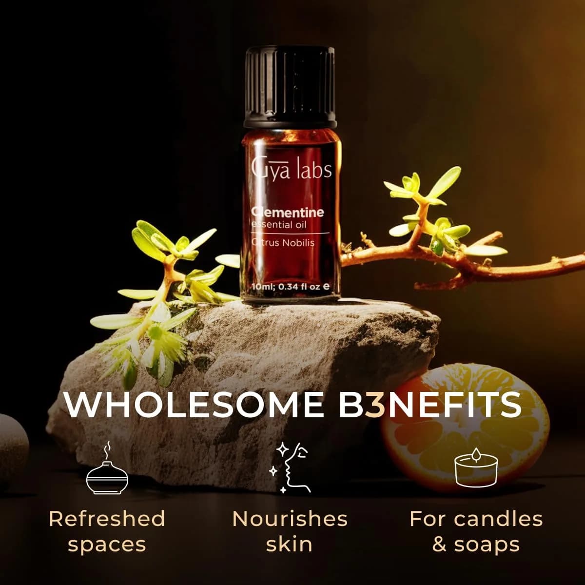Gya Labs 100% Pure Clementine Essential Oil, 10ml (0.34 Fl Oz) | Zesty Aroma for Skin & Candles thumbnail 5