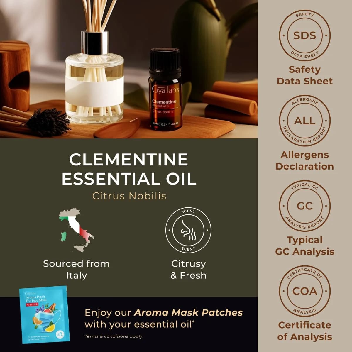 Gya Labs 100% Pure Clementine Essential Oil, 10ml (0.34 Fl Oz) | Zesty Aroma for Skin & Candles thumbnail 6