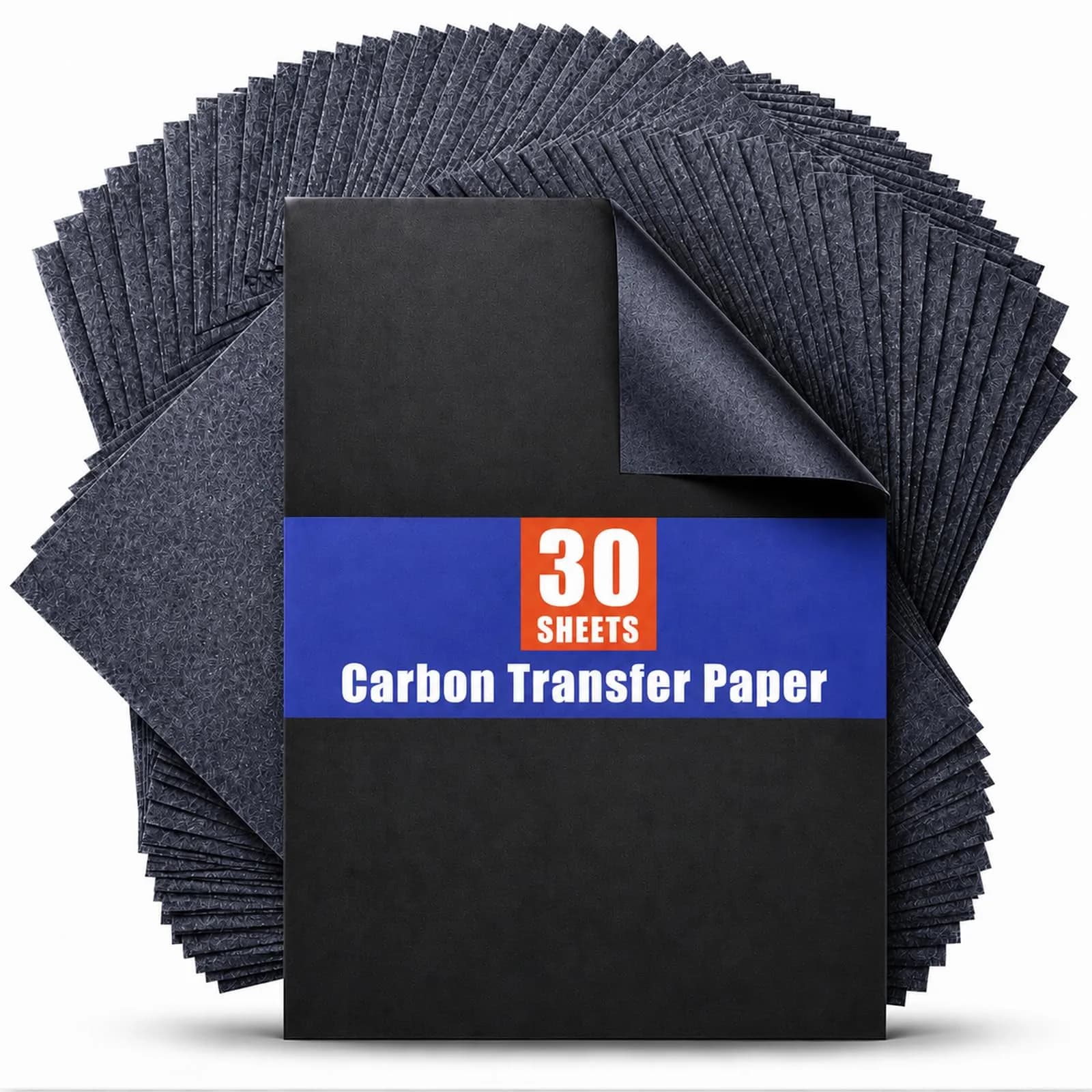 PSLER Red Carbon Paper for Tracing - 30Pcs Graphite Transfer Paper, A4 | Durable Tracing Paper for Art and Crafts — 30PCS Black