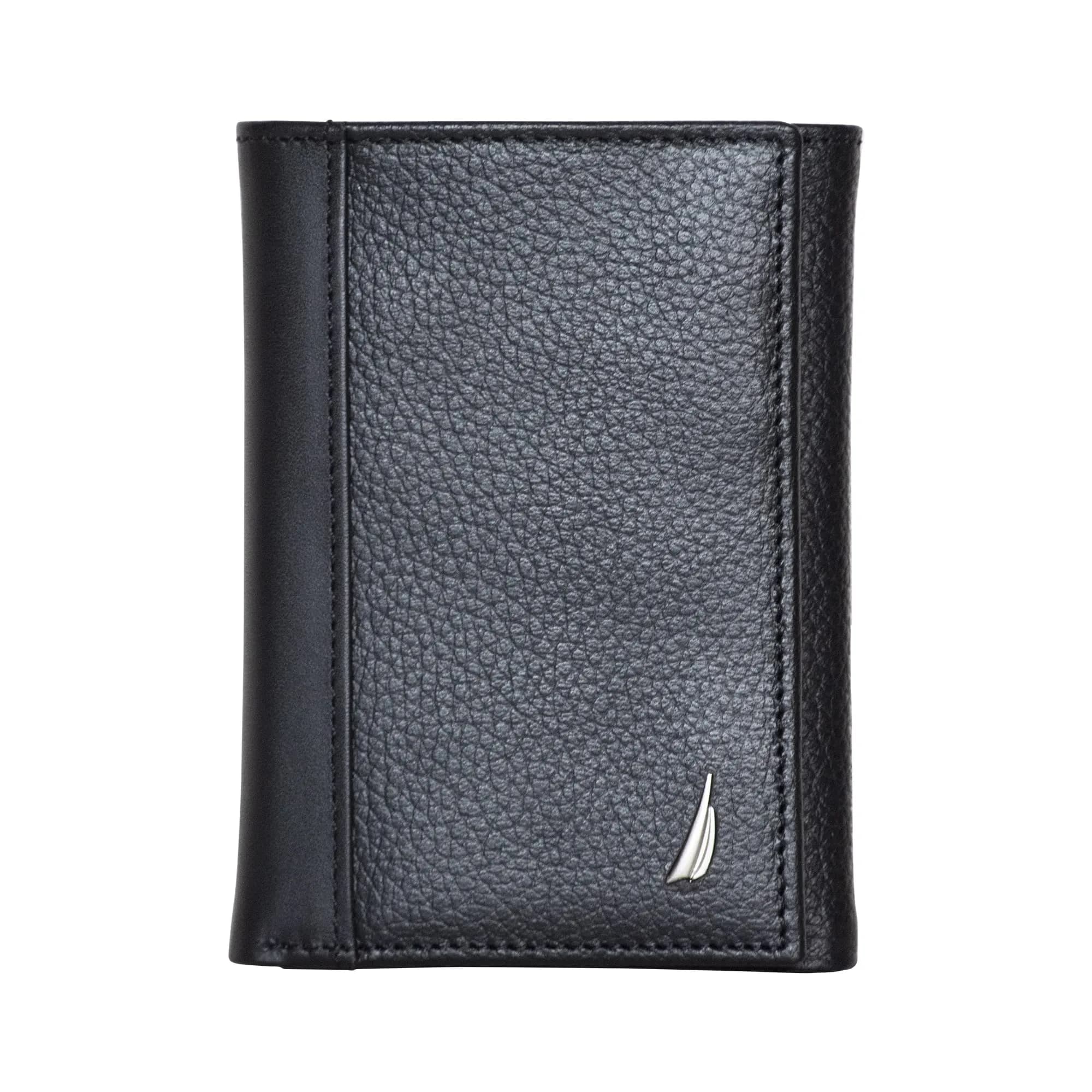 Nautica Men's Classic Trifold Wallet | RFID Blocking Protection | Genuine Leather | Black | 8.9cm (3.5") - main product image