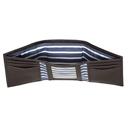 Nautica Men's Classic Trifold Wallet | RFID Blocking Protection | Genuine Leather | Black | 8.9cm (3.5") thumbnail 3