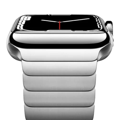 NewWays Metal Link Bracelet Band for Apple Watch 40mm/41mm/42mm/44mm/45mm Silver | Premium Stainless Steel thumbnail 1
