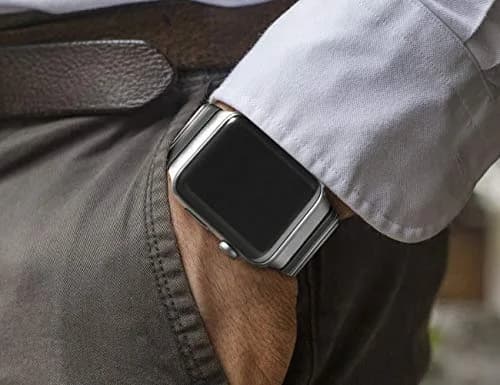 NewWays Metal Link Bracelet Band for Apple Watch 40mm/41mm/42mm/44mm/45mm Silver | Premium Stainless Steel thumbnail 6