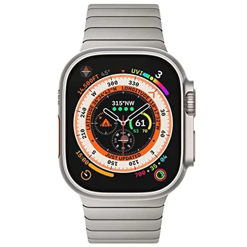 NewWays Metal Link Bracelet Band for Apple Watch Ultra 4/3/2/1, Series 9/8/7/6/5/4 45mm/44mm | Premium Stainless Steel thumbnail 2