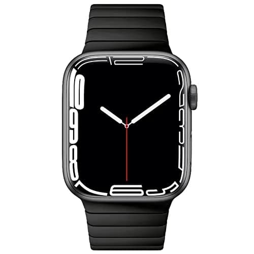 NewWays Stainless Steel Metal Band Compatible with Apple Watch Ultra 2/Series 9/8/7/6/5/4/3/2/1 49mm/45mm/44mm/42mm/41mm Black | Adjustable Link Bracelet thumbnail 2
