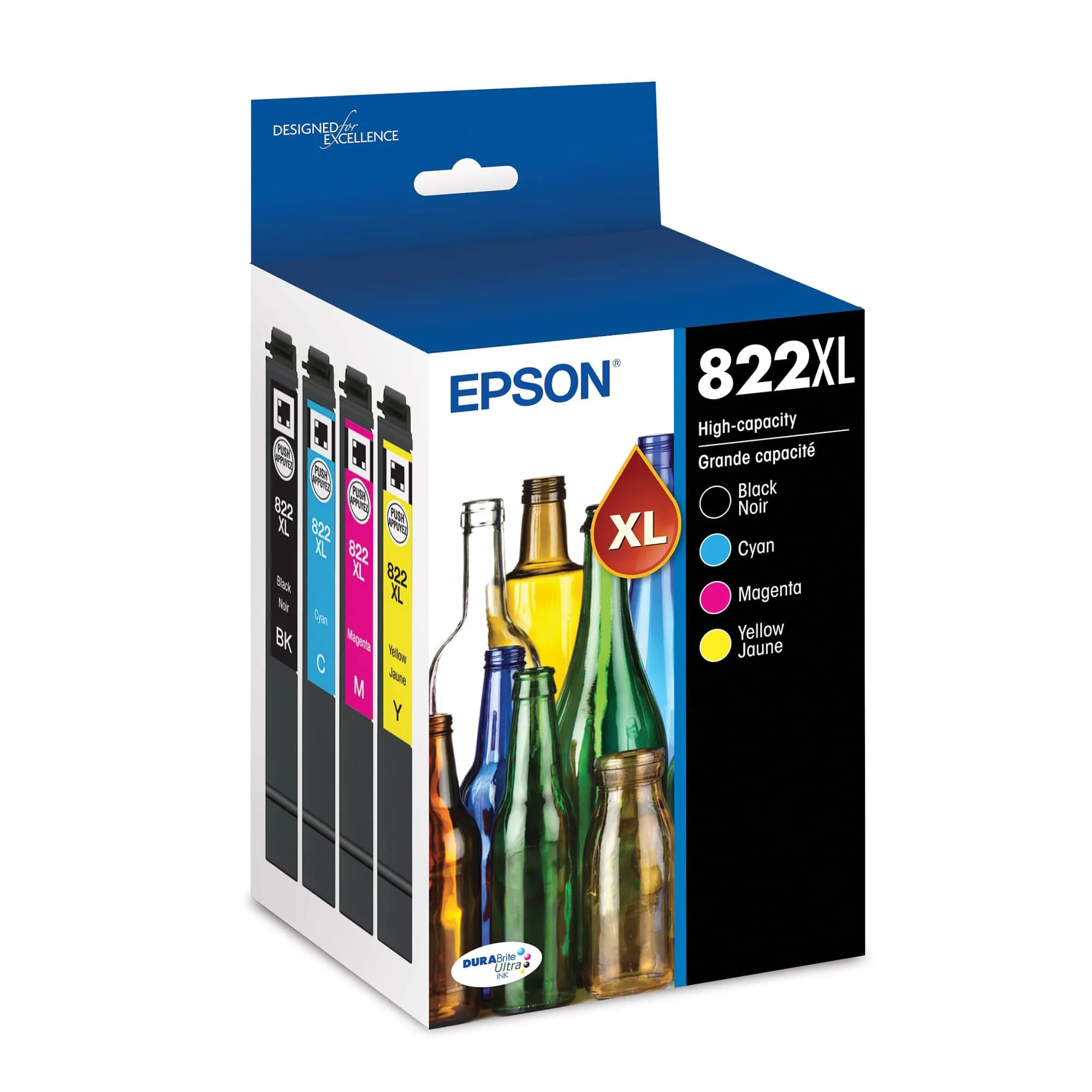 Epson 822 Genuine Ink Magenta Cartridge | Fast-Drying Pigment Ink for High-Speed Printing — Black, Cyan, Magenta, Yellow