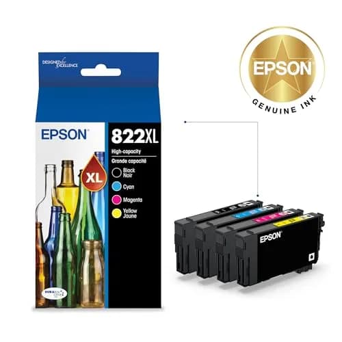 Epson 822XL High Capacity Pigment Ink Cartridge 4-Pack | Fast-Drying, High-Yield Ink for Epson Printers thumbnail 2