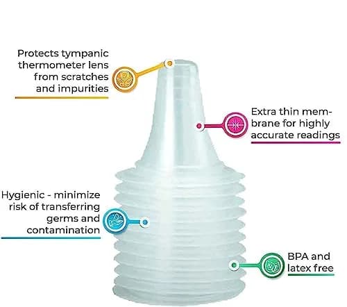 mozeeda 400 Pack Disposable Ear Thermometer Probe Covers | Protects Lens for Accurate Readings thumbnail 2