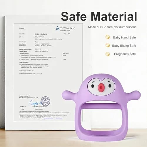 Smily Mia Penguin Teether | BPA-Free Silicone Baby Teething Toy for 0-6 Months thumbnail 8
