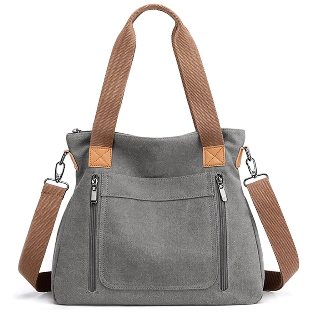 SNUG STAR Canvas Handbag Multi-Color Striped Lattice Cross Body Shoulder Purse Bag Tote for Women (Multi Color D) | Durable, Fashionable & Spacious — Multi Color Grey