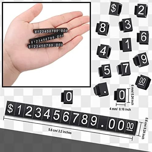 Qunclay White Label Price Display Cubes 50 Sets | Adjustable Number Letter Tags for Retail thumbnail 7