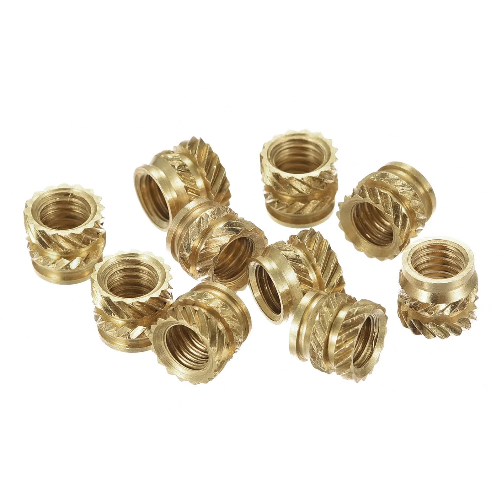 uxcell M3 x 4mm L x 5mm OD Brass Knurled Insert Nuts (60 Pcs) | Heat Set Embedment Nuts for 3D Printing — Brass